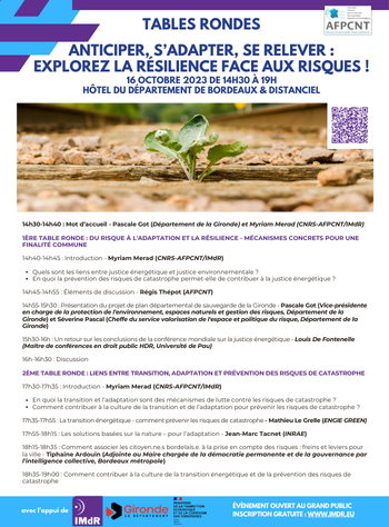 Tables rondes : Anticiper, Sadapter, Se Relever - Explorez la rsilience face aux risques !