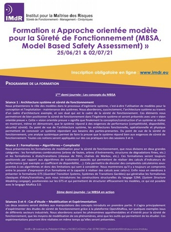 Formation  Approche oriente modle pour la Sret de Fonctionnement (MBSA, Model Based Safety Assessment) 