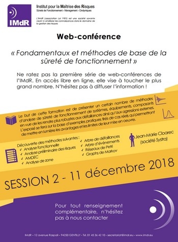 Web-conférence - Session 2 « Fondamentaux et méthodes de base de la sûreté de fonctionnement »