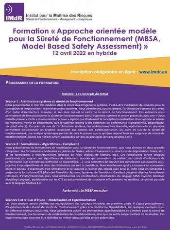 Formation Approche oriente modle pour la Sret de Fonctionnement (MBSA, Model Based Safety Assessment)