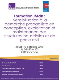 Formation  Sensibilisation  la dmarche  probabiliste en conception, exploitation et maintenance des structures industrielles et de gnie civil 