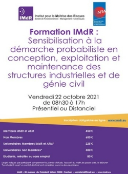 Formation  Sensibilisation  la dmarche probabiliste en conception, exploitation et maintenance des structures industrielles et de gnie civil 