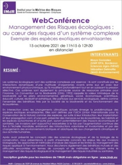 WebConfrence  Management des risques cologiques : au cur des risques dun systme complexe - Exemple des espces exotiques envahissantes 