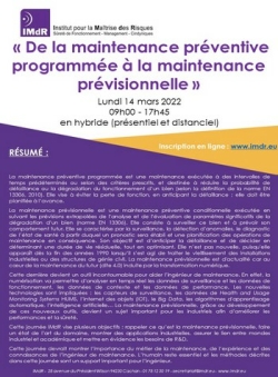 De la maintenance prventive programme  la maintenance prvisionnelle