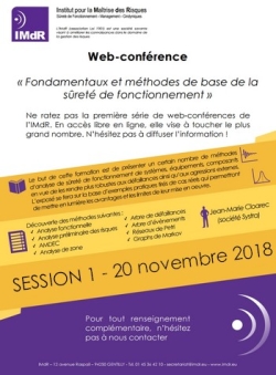Web-conférence - Session 1 « Fondamentaux et méthodes de base de la sûreté de fonctionnement »