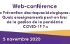 Web-confrence  Prvention des risques biologiques : Quels enseignements peut-on tirer de la gestion de la pandmie COVID-19 ? 